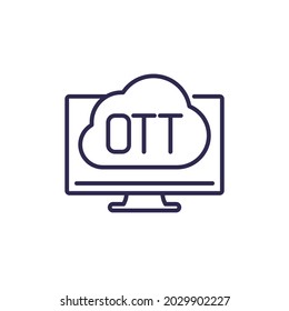 OTT media platform line icon