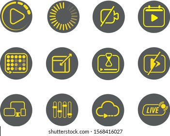 OTT Metrics, Ondemand and live Stream Video Platform Icon Set