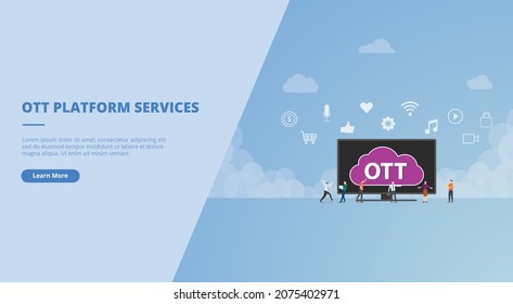ott over the top media services for website landing homepage template banner or slide presentation