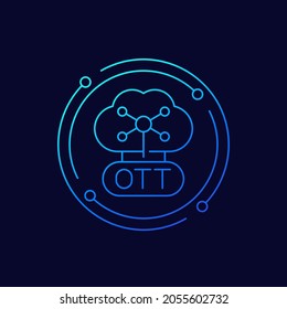 Icono de línea de plataforma OTT para web