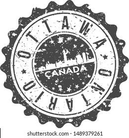 Ottawa Canada City Skyline. Silhouette City. Design Vector. Famous Monuments.