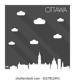 Ottawa Canada Flat Skyline City Flyer Design background.