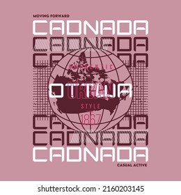 ottawa canada silhouette graphic, typography vector, illustration, good for print t shirt and other use 