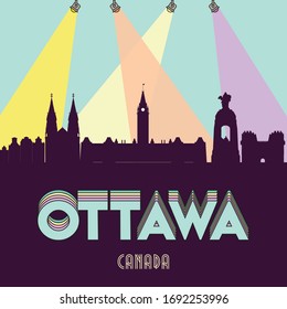 Ottawa Canada skyline silhouette flat design vector illustration