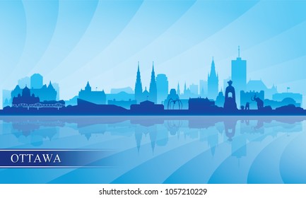 Ottawa city skyline silhouette background, vector illustration