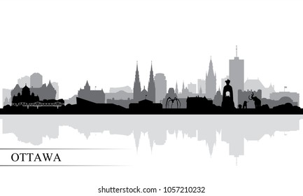 Ottawa city skyline silhouette background, vector illustration