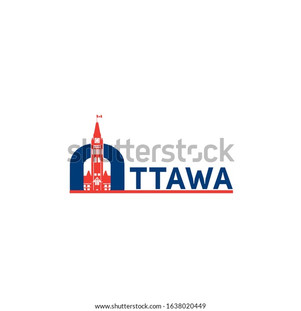 Ottawa Logo Design Peace Tower Stock Vector (Royalty Free) 1638020449