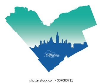 Ottawa Map With Silhouette