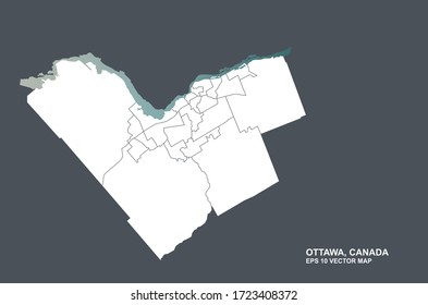 ottawa map. vector map of ottawa in canada. 