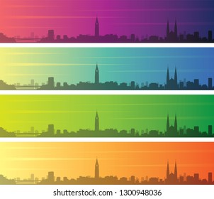 Ottawa Multiple Color Gradient Skyline Banner