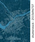 Ottawa, Ontario, Canada artistic blueprint map poster