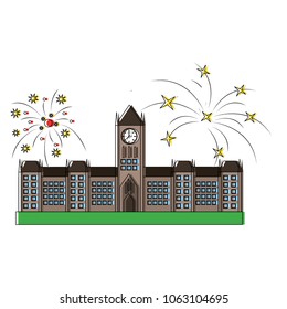 ottawa parliament building and fireworks