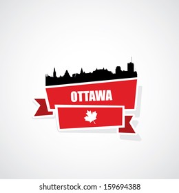 Ottawa ribbon banner - vector illustration