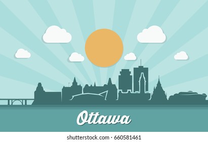 Ottawa skyline - Canada - vector illustration