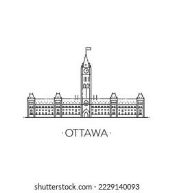 Ottawa Vector Illustration. Ottawa, Canada, architecture