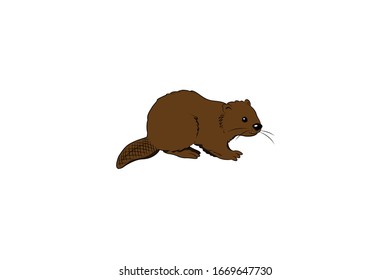 Otter Animal Cartoon Vector Illustration