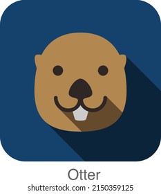 Otter animal face flat design