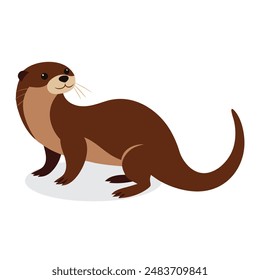 Otter Animal isolated flat vector illustration on white background