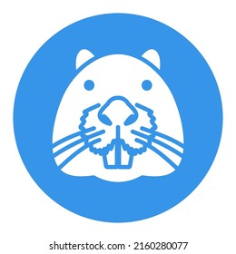 Otter beaver glyph icon. Animal head vector. Agriculture sign. Graph symbol for your web site design, logo, app, UI. EPS10.