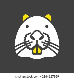 Otter beaver glyph icon isolated on the black. Animal head vector. Agriculture sign. Graph symbol for your web site design, logo, app, UI. EPS10.