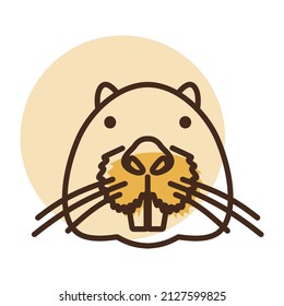 Otter beaver icon. Animal head vector. Agriculture sign. Graph symbol for your web site design, logo, app, UI. EPS10.