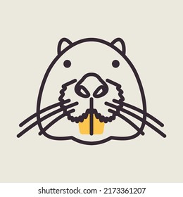 Otter beaver icon. Animal head vector. Agriculture sign. Graph symbol for your web site design, logo, app, UI. EPS10.