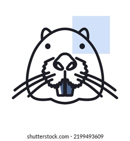 Otter beaver isolated icon. Animal head vector. Agriculture sign. Graph symbol for your web site design, logo, app, UI. EPS10.