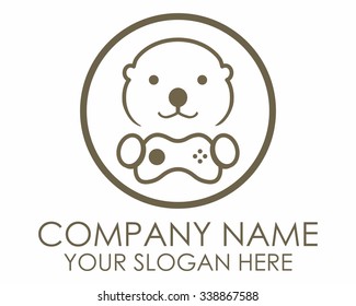 otter beaver tech logo icon vector