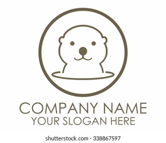 otter beaver tech logo icon vector