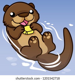 otter cartoon, cartoon cute, animal cute