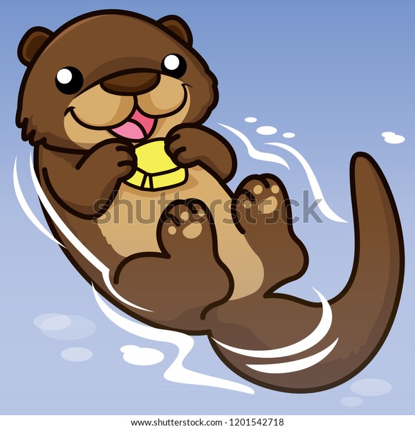 Otter Cartoon Cartoon Cute Animal Cute Stock Vector (Royalty Free