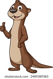 Otter character thumbs up vector illustration