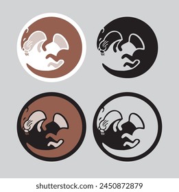 Otter circle logo with four different style