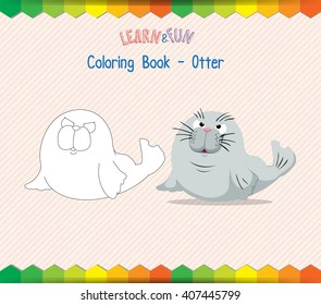 Otter coloring book educational game