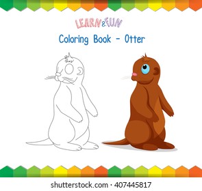 Otter coloring book educational game