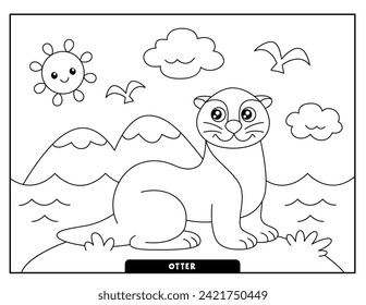 Otter coloring pages for kids