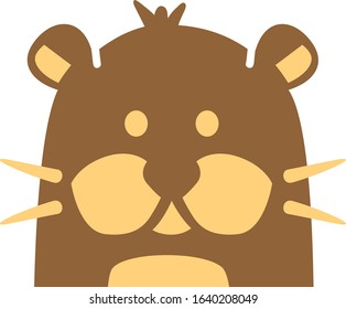 Otter comic head icon brown