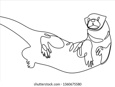 Otter. Continuous line