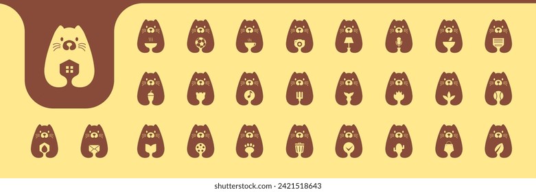 otter cute mascot flat modern icon collection logo design vector