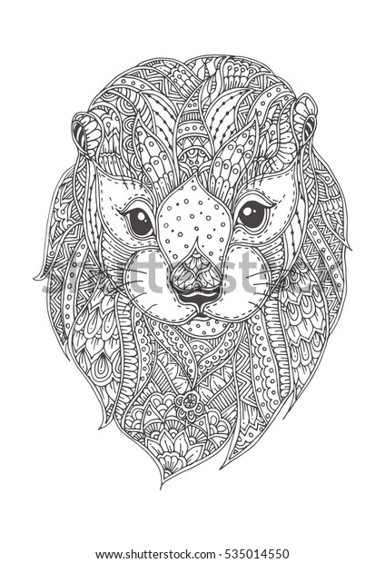 Download Otter Doodle Pattern Coloring Page Zendala Stock Vector ...
