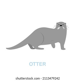 Otter flat icon. Colored element sign from wild animals collection. Flat Otter icon sign for web design, infographics and more.