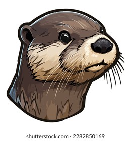 Otter Flat Icon Isolated On White Background