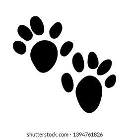 Otter Footprint. Black Silhouette Design. Vector Illustration.