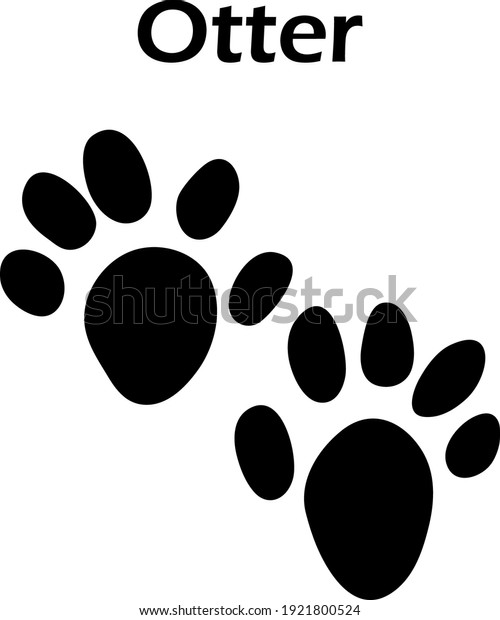 Otter Footprint Black Silhouette Design Vector Stock Vector (royalty 