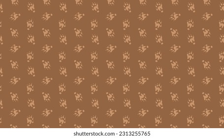 Otter Footprints Seamless Pattern Background.