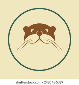 Otter head applicable trendy icon beautiful abstract vector illustration artwork