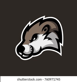 Otter head character, Otter  sports mascot