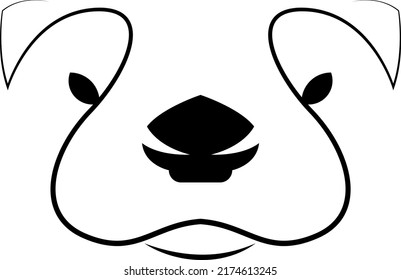 Otter head design on white background. Minimalist wild animal linear icon. Vector illustration.
