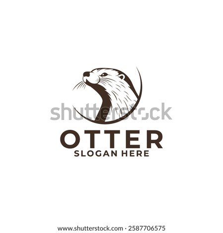 Otter Head Logo icon. Otter animal logo design vector