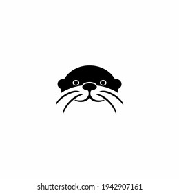 otter head logo icon design vector illustration